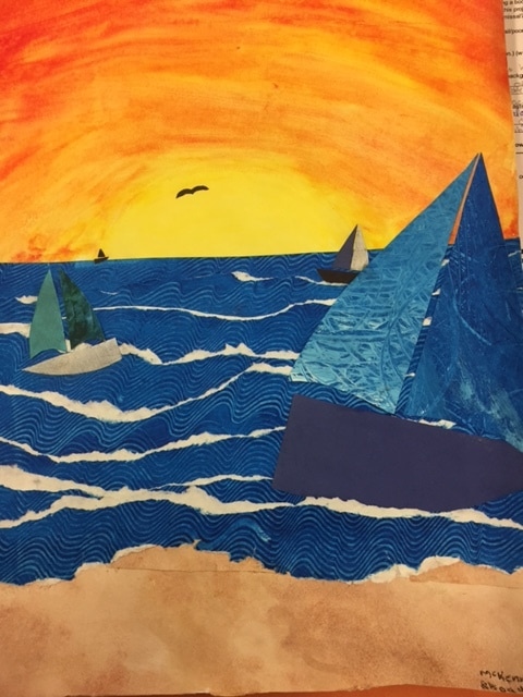 Beach Collage: Foreground, middle ground, background, and color schemes -  Mrs. Latsch's Middle School Art